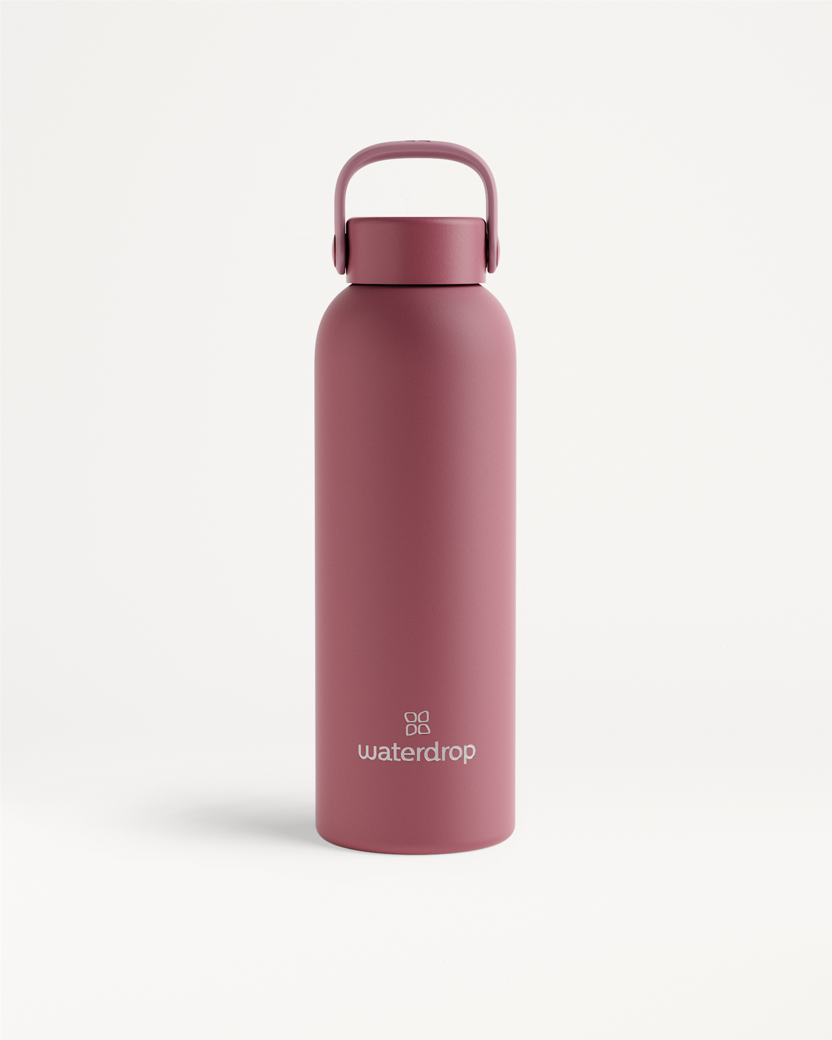 Thermo Steel Bottle · Carry Cap, 600ml, double-walled, branded waterdrop.