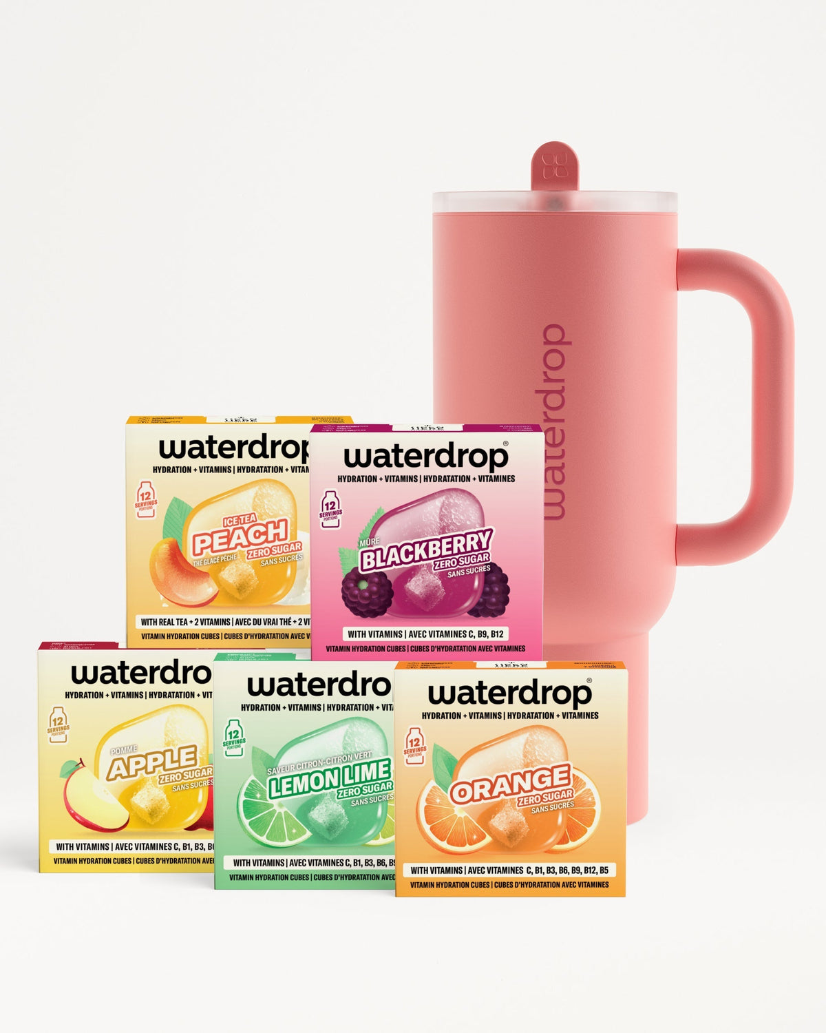Set Waterdrop kutija ukusa i ružičasta šolja.